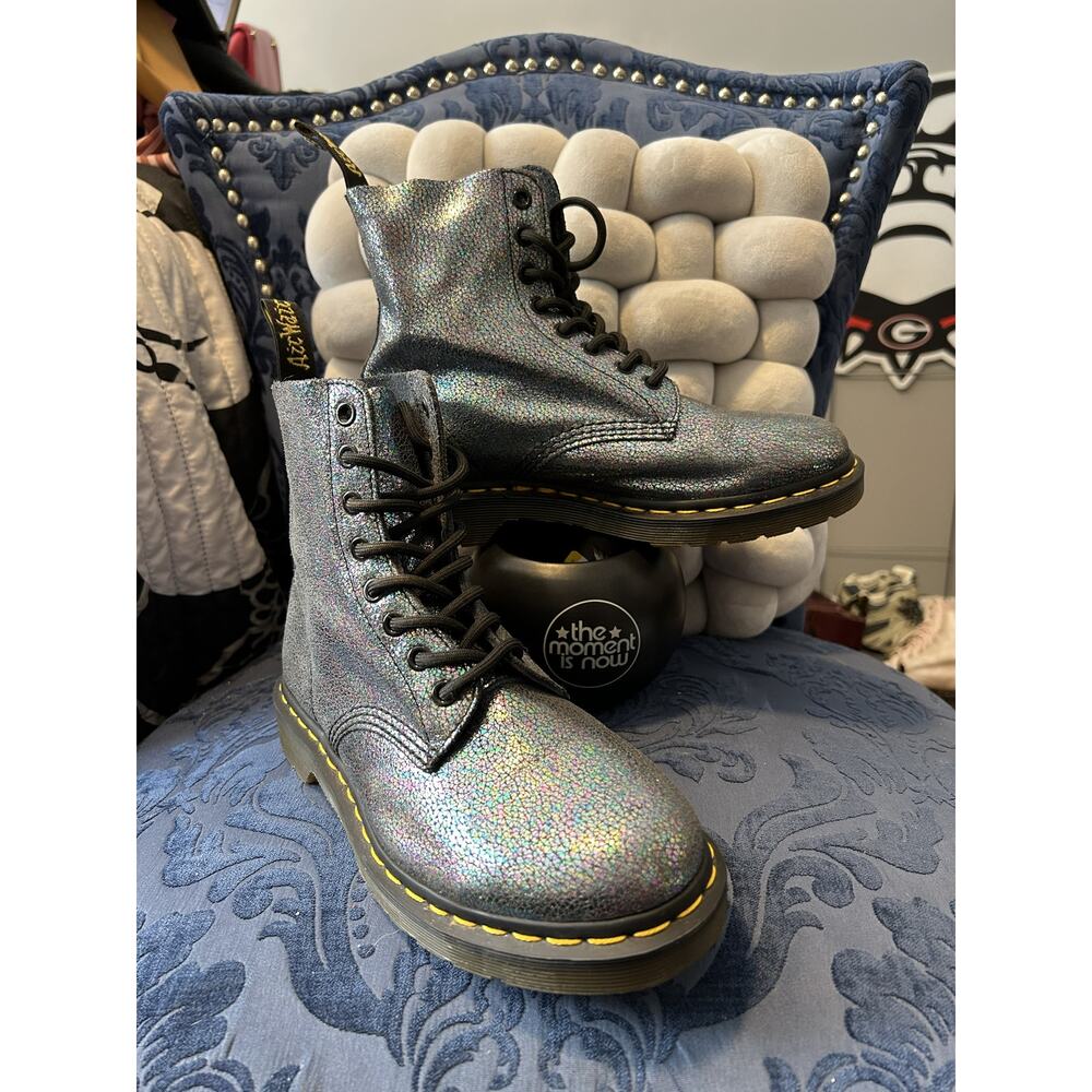 Dr Martens Pascal Suede Teal Glitter size 7/EU 38
